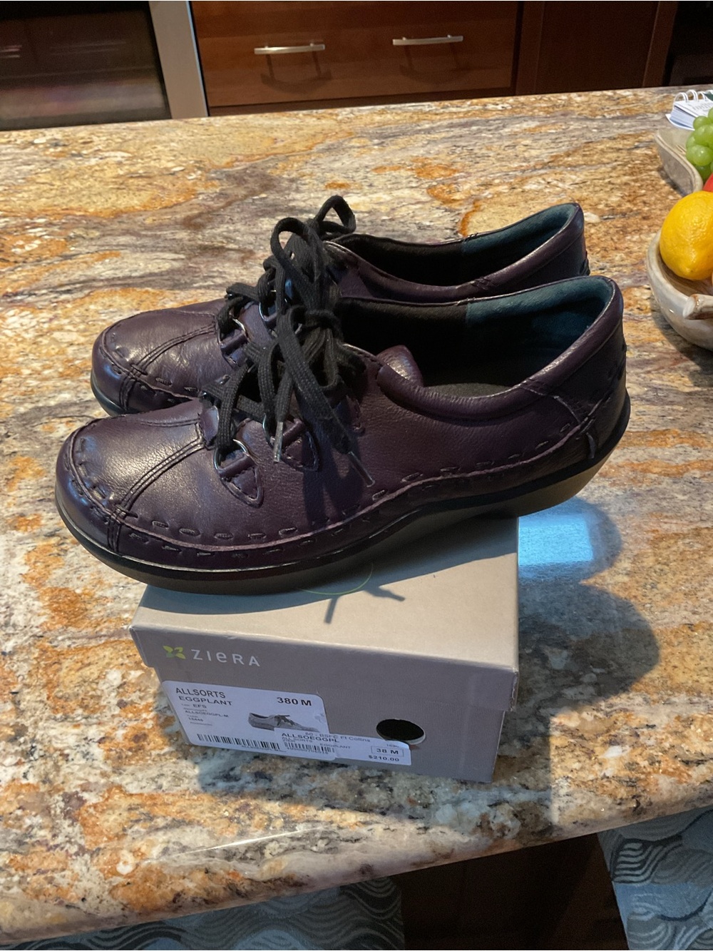 Ziera Allsorts Purple Leather Lace-Up Women's Casual shoe